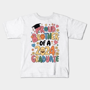 Proud Brother of a 2024 Graduate Senior Class Graduation Shirts for Family Party Kids T-Shirt